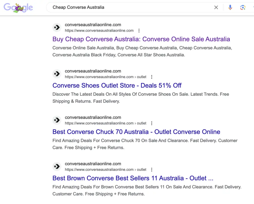 Fake website converse - Brandsec Fake website converse