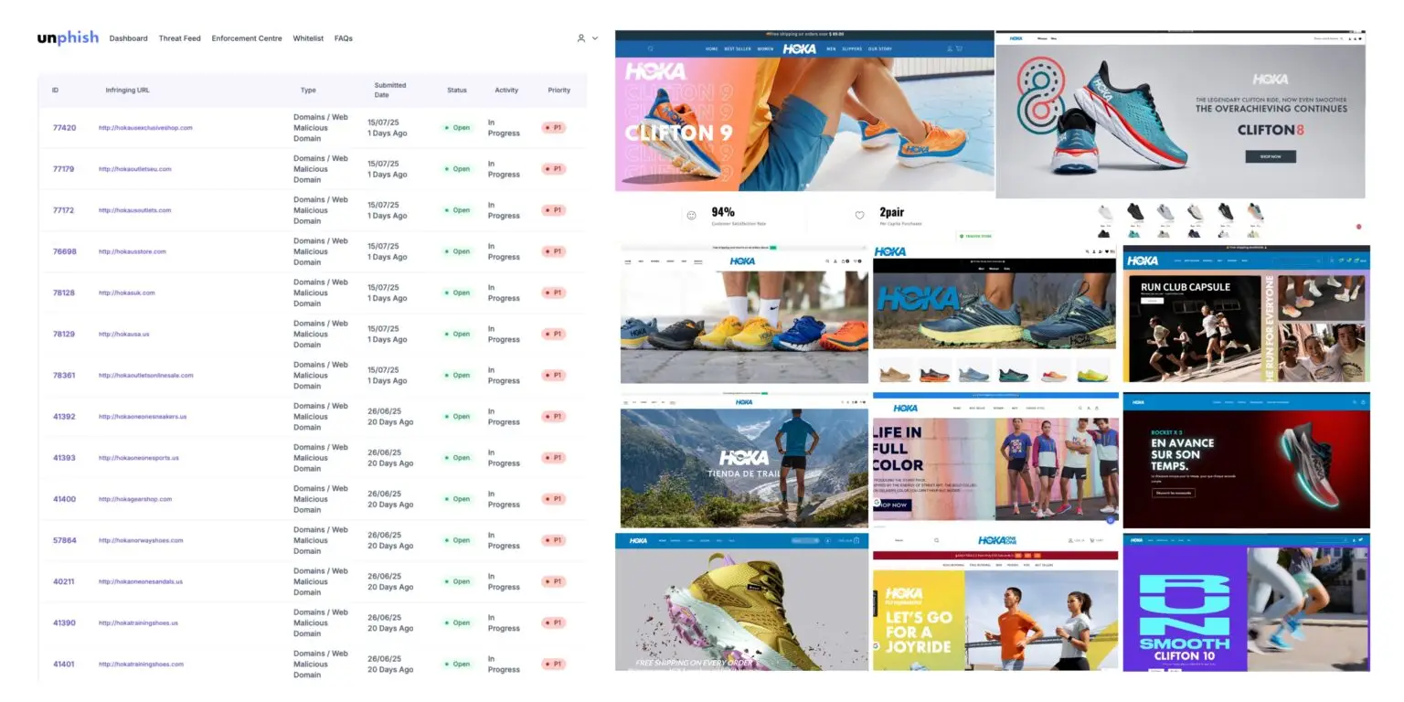 hoka clone phishing websites
