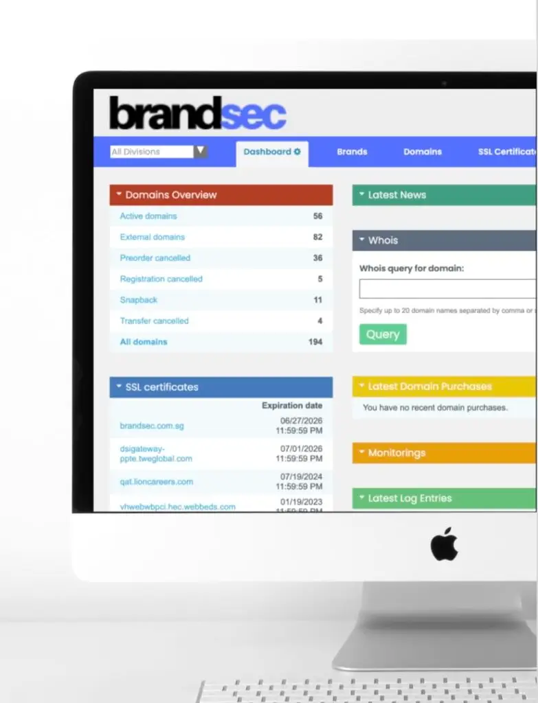 brandsec domain name management portal