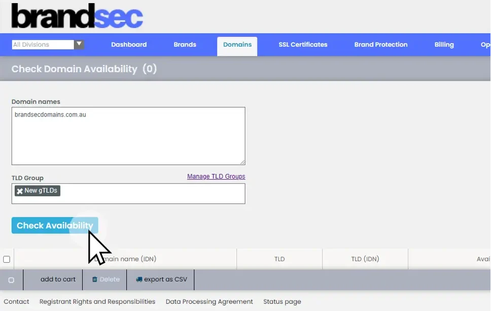 4. Click "Check Availability"